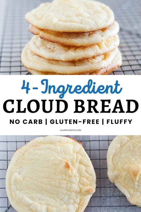 No carb, gluten-free, and full of fluffy texture, this cloud bread is going to blow your taste buds. Also, the perfect substitute for bread. No Carb Cloud Bread, Cloud Bread Recipe, Baking With Toddlers, Slow Cooker Times, Healthy Quinoa, Bread Substitute, Tasty Bread Recipe, Winter Cooking, Cloud Bread