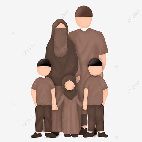 Family With One Daughter, Family Islamic, Family Islam, Father Clipart, Faceless Cartoon, Muslim Illustration, Wedding Invitation Posters, Illustration Family, Cartoon Mom