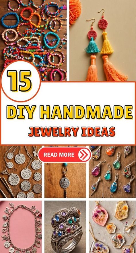 Discover 15 easy and beautiful handmade jewelry ideas that you can create right at home! From beaded bracelets to wire-wrapped rings, these DIY projects are perfect for beginners and seasoned crafters alike. Click to get inspired and start crafting your own unique pieces today! #Making #Unleashing #Wire #StatementJewelry #Creativity #Art #The #Jewelry #JewelryLovers #HandmadeJewelry #of #JewelryAddict Handmade Jewelry Diy Bracelets, Easy Jewelry Making Ideas, Handmade Jewelry Ideas, Free Jewelry Making Projects, Making Jewelry For Beginners, Boho Jewelry Diy, Diy Jewelry Making Tutorials, Wrapped Rings, Shrink Art