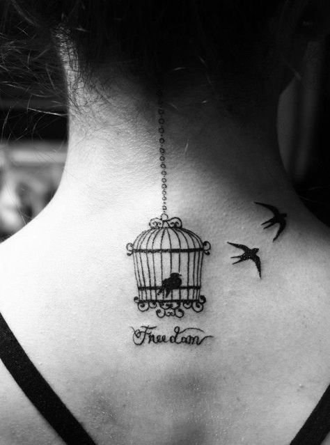 Freedom- Caged Butterfly Tattoo, Bird Cage Tattoo Freedom, Bird And Cage Tattoo Freedom, Bird Cage Tattoo, Tattoo Freedom, Birdcage Tattoo, Cage Tattoo, Meaningful Word Tattoos, Ram Tattoo