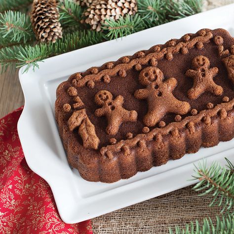 Gingerbread Cake with Butter Sauce from www.nordicware.com Gingerbread Cake Recipe, Bundt Recipes, Gingerbread Family, Gingerbread Cake, Nordic Ware, Loaf Cake, Butter Sauce, Loaf Pan, Holiday Cooking