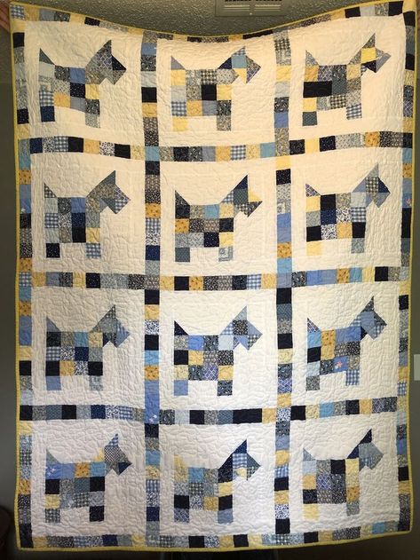 Scottie Dogs Scrappy Quilt – Arkansas Quilter | Scottie dog quilt pattern, Quilts, Animal quilts Scottie Dog Quilt Pattern, Simple Quilt, Dog Quilts, Scottie Dogs, Quilt Sewing Patterns, Tshirt Quilt, Baby Quilt Patterns, Animal Quilts, Easy Quilt Patterns