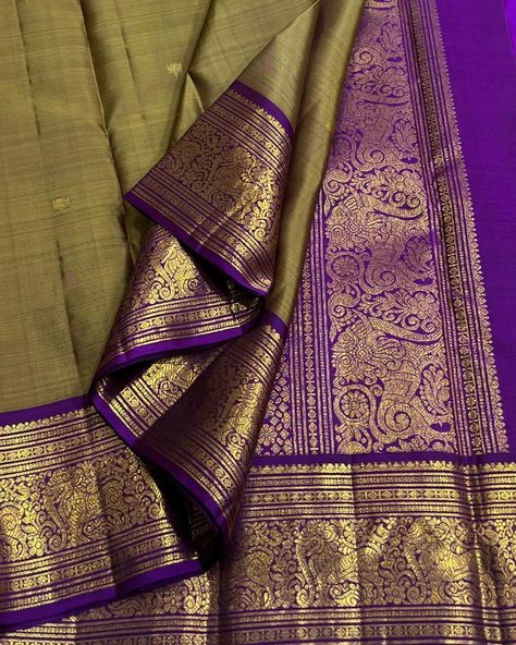 Kanjeevaram Sarees Silk, Ethnic Outfits Indian, Saree Pleats, Kanchivaram Saree, Kanchi Saree, Katan Saree, Kanchi Sarees, Kanjivaram Sarees Silk, Embroidery Blouses