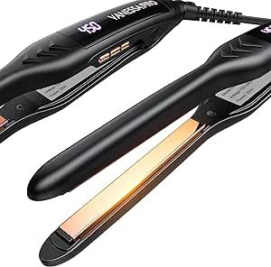 VANESSA PRO Small Flat Irons for Short Hair, Pencil Flat Iron for Edge/Bang/Men's Beard - Travel Flat Iron Dual Voltage(0.3-inch) Travel Flat Iron, Bang Man, Hair Smoothing, Titanium Flat Iron, Mini Hair Straightener, Beard Shapes, Travel Flats, Metal Wedding Arch, Beard Straightening