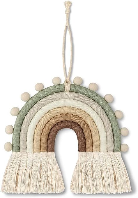 Amazon.com: Woven Rainbow Wall Hanging - Boho Home Decor, Handmade Colorful Macrame Wall Art for Nursery Kids Teens Bedroom, Cotton Macrame Tassel for Home Décor Home Nursery Baby Room : Baby Colorful Macrame, Boho Rainbow Wall, Macrame Tassel, Teens Bedroom, Wall Art For Nursery, Rainbow Bedroom, Art For Nursery, Rainbow Wall Decor, Handmade Crafts Gifts