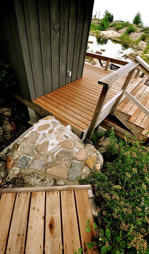 Summer Cottage Outdoor Sauna - Contemporary - Deck - Toronto - by Owen Landscape Architect | Houzz AU Under Deck, Contemporary Deck, Cottage Outdoor, Home Sauna, Under Decks, Outdoor Sauna, Deck Photos, Summer Cottage, Landscape Architect