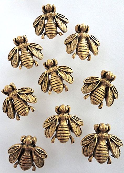 Bee Kitchen, Decorative Push Pins, Cosy Cottage, Gold Desk, Bee Pin, Bulletin Board Decor, Bee Inspired, Bee Decor, Bee Art