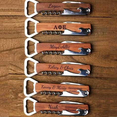 Engraved Bottle Opener, Wine Corkscrew, Beer Wedding, Wooden Bottle Opener, Dark Beer, Personalized Beer, Beer Custom, Beer Opener, Wedding Gifts For Guests