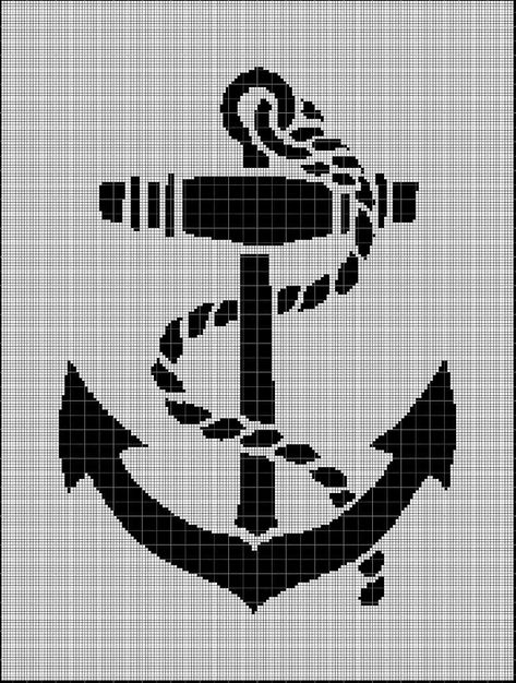 Anchor Cross Stitch, Anchor Cross, Thread & Yarn, Tapestry Crochet, Simple Patterns, Digital Pattern, Cross Stitch Pattern, Stitch Pattern, Color Patterns