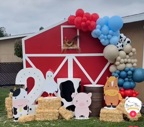 Cocomelon Farm Party, Farm Piñata, Farm Theme Centerpieces, Farm Decorations Party, Farm 1st Birthday Boy, Outdoor Barnyard Birthday Party, Barnyard Backdrop, Barnyard Party Backdrop, Barnyard Pinata Farm Theme