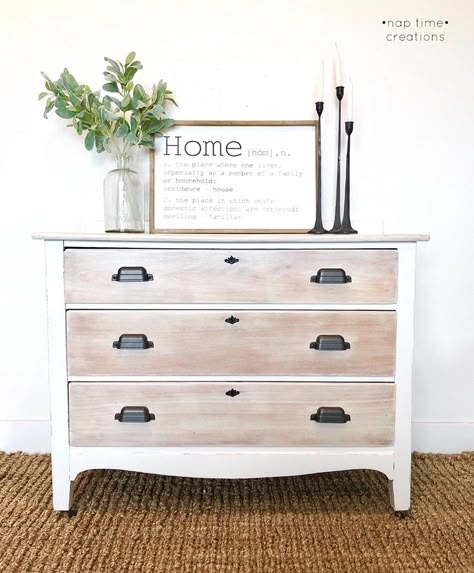 Whitewash Farmhouse Dresser | General Finishes Design Center Whitewash Paint, White Washed Furniture, Furniture Design Ideas, Farmhouse Dresser, Wood Stains, General Finishes, Diy Furniture Renovation, Furniture Rehab, Furniture Renovation