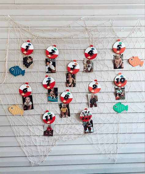 Reeling In The Big One, Fishing Theme Birthday, Fishing Themed Birthday Party, Baby First Birthday Themes, Fishing Birthday Party, Fishing Party, Bday Party Theme, Fishing Birthday, First Birthday Banners