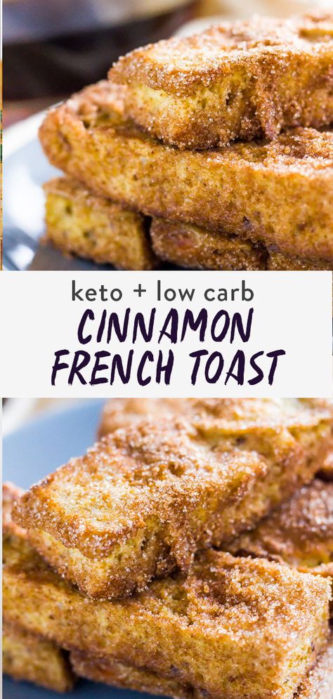 Almond Flour French Toast, Low Cal French Toast, Keto French Toast Sticks, French Toast Keto, Keto Cinnamon Toast, French Toast Toppings, Keto French Toast, Best Low Carb Bread, Low Carb Grain