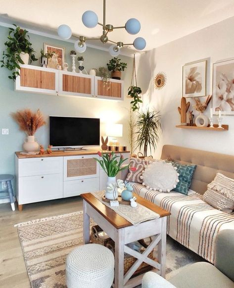 Small Living Room Ideas Apartment Cozy, Clever Furniture, Boho Living Room Ideas, Brown Couch Living Room, Living Room Transformation, Bohemian Living Rooms, Beige Living Rooms, Magical Home, Small Living Room Ideas