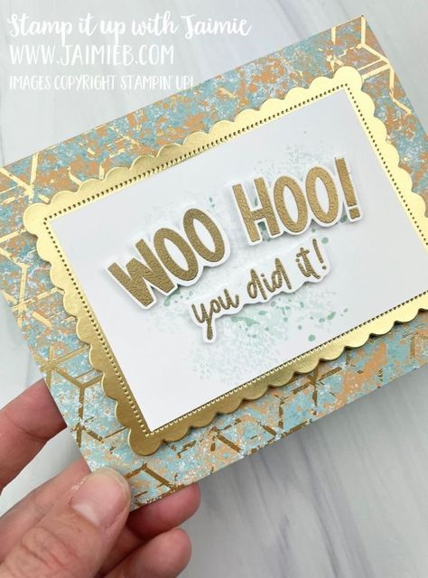 Congratulations Cards Diy, Stampin Up Graduation Cards, Retirement Cards Handmade, Congratulations Cards Handmade, Stampin Up Wedding Cards, Designer Paper Cards, Homemade Greeting Cards, Congrats Card, Retirement Cards