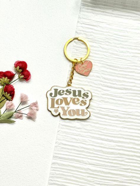 Girls Keychain, Christian Girl, Keychain Cute, Faith Gifts, Jesus Loves You, Jesus Loves, Christian Gifts, Bible Verse, Key Chain