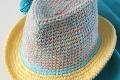 Crochet Fedora Hat - Tutorial Free Crochet Fedora Hat Pattern, Crochet Fedora Hat Pattern, Crochet Fedora Hat Free Pattern, Crochet Fedora Hat, Fedora Pattern, Crochet Fedora, Crochet Pattern Tutorial, Ravelry Crochet, Hat Tutorial