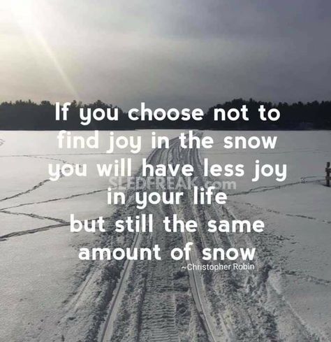 if you choose not to find joy in the snow, you will have less joy in your life but still the same amount of snow Snow Love Quotes, Snow Quotes, Snow Love, Say What You Mean, I Love Snow, Colour Combinations Fashion, I Love Winter, T Love, Find Joy