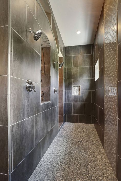 27 Luxury Walk in Shower Tile Ideas That Will Inspire You | Home Remodeling Contractors | Sebring Design Build Doorless Shower, Walk In Shower Designs, Bathroom Shower Design, Steam Showers Bathroom, Luxury Shower, Bathroom Shower Tile, Bathroom Floor Tiles, Shower Remodel, Shower Stall