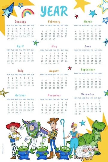 Toy Story 2024 Calendar | Premium Disney template 2024 Calendar, Bring Happiness, Psd Files, Happy Birthday Cards, Toy Story, The Little Mermaid, Wordpress Theme, Party Invitations, Thank You Cards