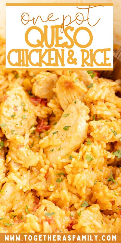 Queso Chicken And Rice Crock Pot, Crockpot Chicken Cheese And Rice, Quest Chicken And Rice, One Pot Queso Chicken And Rice, Chicken Queso Casserole, Recipes With Nacho Cheese Sauce, Queso Salsa Chicken And Rice, Fast And Easy Chicken Recipes, Easy Cheap Meals For One