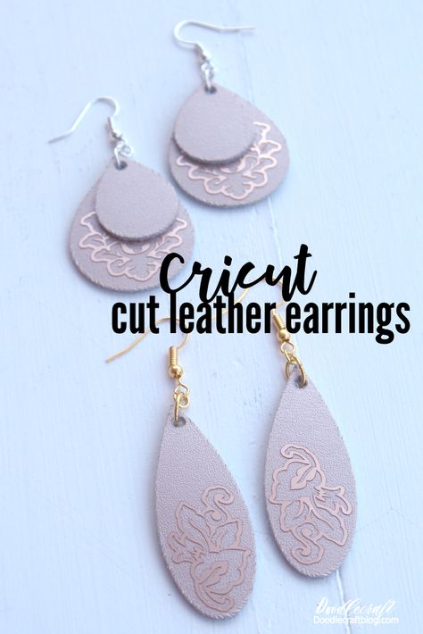 Diy Earrings With Cricut, Teardrop Earrings Diy, Diy With Cricut, Making Earrings Diy, Cricut Leather, Cricut Earrings, Jump Ring Jewelry, Diy Leather Earrings, Geode Jewelry