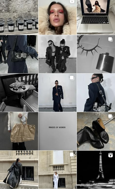 Fashion Instagram Feed Inspiration, Insta Feed Clothing Brand, Edgy Instagram Feed, Instagram Feed For Clothing Brand, High Fashion Instagram Feed, Clothing Brand Instagram Feed Ideas, Model Instagram Feed, Clothing Brand Instagram Layout, Insta Feed Goals