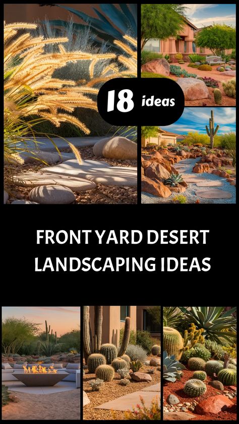 Explore innovative front yard landscaping concepts that beautifully embody the allure of the desert landscape, turning your outdoor area into a magnificent sanctuary. Uncover an array of inspiration to enhance your space! Zero Scape Landscaping Front Yards Utah, Xeriscape Landscaping Backyard, Arizona Landscaping Ideas Front Yard, Xeriscape Front Yard Colorado, Front Yard Desert Landscaping, Front Yard Desert Landscaping Ideas, Desert Landscaping Front Yard, Decomposed Granite Landscaping, Desert Landscaping Ideas