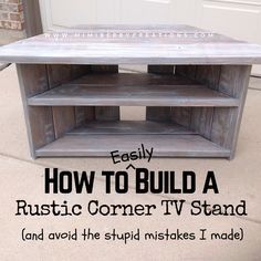 Tv Stand Plans, Liming Wax, Tv Corner, Diy Furniture Tv Stand, Corner Tv Cabinets, Pallet Tv, Corner Tv Stands, Lauren Lane, Basement Redo