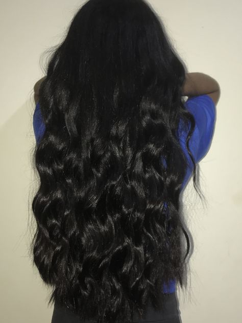 Jet Black Curly Hair, Silky Wavy Hair, Long Wavy Black Hair, 2b Hair, Wavy Black Hair, Silky Black Hair, Long Hair Black, Black Wavy Hair, Long Shiny Hair