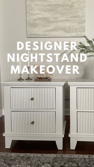 Jenna Townsend | Furniture Flips + DIY on Instagram: "What do you think of this glow up? Let me know in the comments! 😍 (#ad ) I’m so happy with how this furniture makeover turned out. All they needed was a little bit of TLC and thanks to my @harttoolsusa I now have a designer set of nightstands I’m proud of! ✨Paint Color: Wise Owl Custom Mix (Fauna, Kashmir, Gray Linen) #doitwithhart #furnitureflip #furnituremakeover #paintedfurniture #nightstands #fluted #diyprojects" Nightstand Makeover Diy, Nightstand Redo, Refinished Nightstand, Diy Nightstand Makeover, Designer Nightstand, Nightstand Makeover, Diy Nightstand, Furniture Flips, Furniture Redo