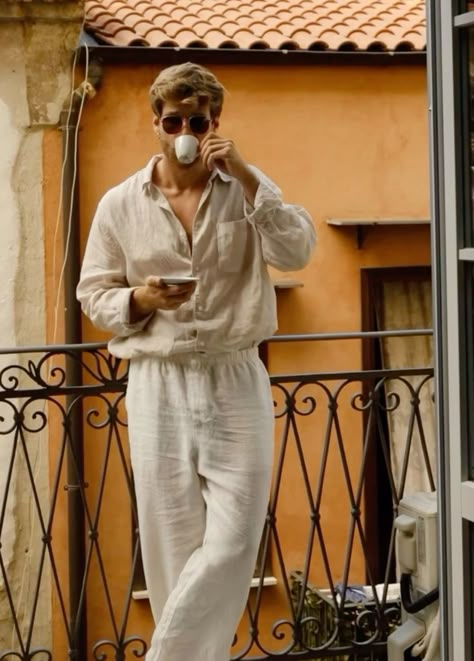 Adidas Samba Outfit Mens, Men Linen Outfit Summer, Spiritual Fashion, Linen Pants Outfit, Guys Fits, Pants Outfit Men, Linen Men, Classy Outfits Men, Men Stylish Dress