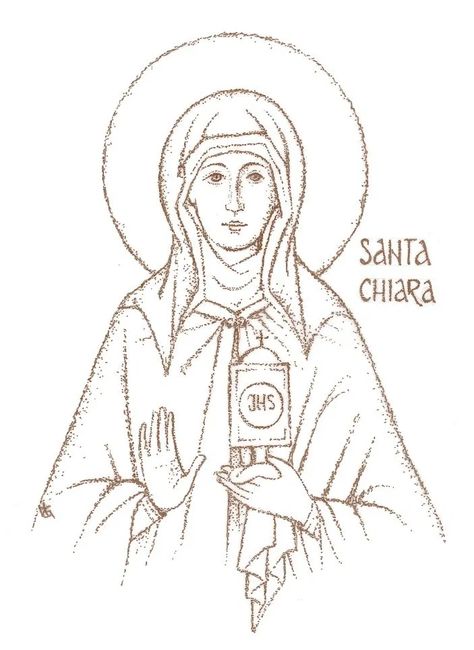 Santa Chiara Assisi, Women Saints, Santa Chiara, Outline Pictures, St Clare, Icon Inspiration, St Teresa, Sao Francisco, Saint Teresa