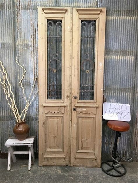 Rustic Mailboxes, Tin Siding, Metal Window Frames, Porte In Ferro, French Double Doors, Salvaged Doors, Old Wood Doors, Barn Tin, European Doors