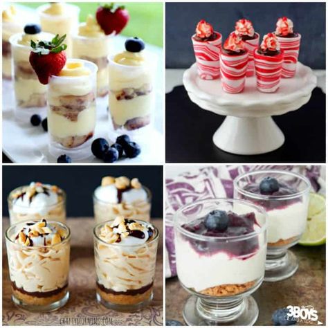 Over 20 Mini Shooter Dessert Recipes - 3 Boys and a Dog Cookie Shooter Recipes, Shooters Recipes Dessert, Thanksgiving Dessert Shooters, Make Ahead Dessert Shooters, Dessert Shooter Ideas, Cake Shooters Shot Glass Desserts, Desserts Shooters Recipes, Dessert Shots Recipes, Desserts Shooters