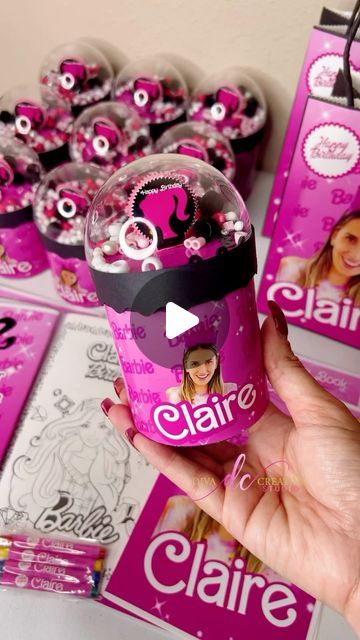 Marisol McNair ✨ Event Design Innovator on Instagram: "A Barbie celebration for Claire 🎀✨

Thank you so much @irisb4u 🫶

This order contains:
24 Pringle Shakers 
24 Coloring Books + Crayons
24 Party Bags

🔗in Bio!
www.divacreativestudio.com" Pringles Shaker Diy, Pringle Shakers, Free Barbie, Wedding Giveaways, Spa Party, Party Bags, Thank You So Much, Event Design