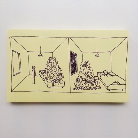 Image Illusion, Post It Art, Illustration Simple, Brutally Honest, Funny Illustration, Simple Illustration, Art Et Illustration, Art And Illustration, Sticky Notes