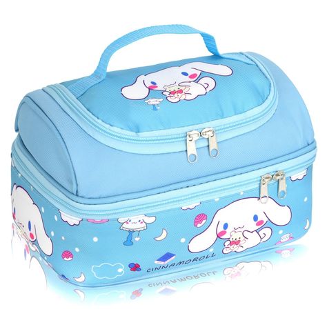 PRICES MAY VARY. Material: Polyester and Nylon. Size: 26 x 20 x 14 cm/ 10.2 x 7.8 x 5.5 inch. Design: The lunch bag printed with anime Cinnamoroll characters. It’s a great gift for anime fans. The lunch bag is easy to carry. You can put your delicious lunch, such as sandwiches, salads, various snacks, etc. Top pocket design so that you can organize your personal stuff, such as beverages, milk, tableware or your phone, card, tissue, etc. It’s can be used for work, picnic shopping, travel. Cinnamoroll Characters, Lunch Box Cute, Work Lunch Box, Mens Lunch Bag, Couple Ring Design, Insulated Lunch Tote, Gym Tote, Delicious Lunch, Lunch Tote