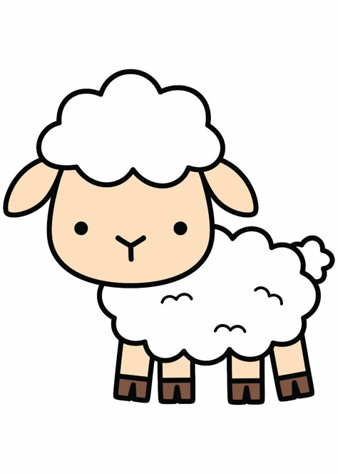 Sheep Cartoon Drawing, Drawing Of Sheep, Cute Sheep Drawing, Draw A Sheep, Sheep Clipart, Sheep Pictures, Farm Cartoon, Sheep Drawing, Sheep Cartoon