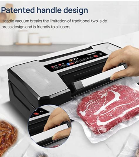 This food vacuum sealer is a great way to save money on food for your family! Food Vacuum Sealer, Vacuum Machine, Automatic Vacuum, Vacuum Sealers, Sous Vide Cooking, Vacuum Packaging, Freezer Burn, Vacuum Sealer, Packaging Machine