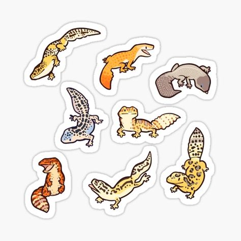 Baby Stickers, Cute Animal Drawings Kawaii, Leopard Gecko, Super Cute Animals, Unique Sticker, Stickers For Sale, Lizards, Cute Animal Drawings, Kawaii Drawings