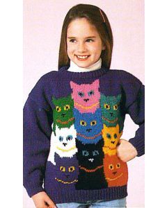 Cat Pattern Sweater, Mary Maxim, Jumper Knitting Pattern, Pullover Pattern, Cat Sweater, Knitting Needles Sizes, Knit Pillow, Knitted Wit, Online Pattern