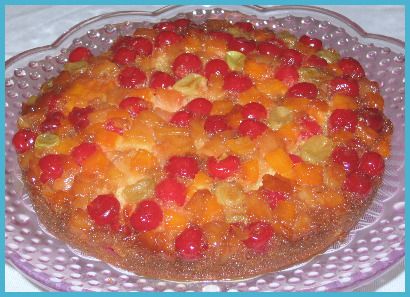 Oh, my!  This was a very tasty treat!  If you’re looking for a quick and easy dessert solution that looks really pretty to boot, then this cake recipe is for you.  With only a handful of basic ingredients, you can whip this beauty up in less than an hour. As my first upside down cake... Recipes Using Fruit Cocktail, Recipes With Fruit Cocktail, Fruit Cocktail Cake, Cocktail Cake, Cakes To Make, Fruit Cocktail, Torte Cupcake, Vanilla Cake Mixes, Canned Fruit