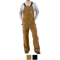 Carhartt Mens Bib Overalls - Duck - Unlined - Zip to Thigh Carhartt Bibs, Men In Overalls, Overall Men, Work Overalls, Mens Fashion Winter, Mens Fashion Ideas, Overalls Men, Men's Overalls, Mens Overalls