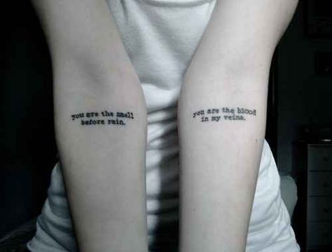 You are the smell before rain. You are the blood in my veins. Typewriter Font Tattoo, Brand New Lyrics, Partner Tattoo, Inner Elbow Tattoos, Best Tattoo Fonts, Brand New Tattoos, Wörter Tattoos, People With Tattoos, Tattoos Dragon