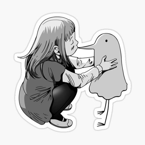 Pegatinas: Oyasumi Punpun | Redbubble Aiko And Punpun, Kiss Sticker, Pun Pun, Goodnight Punpun, Kiss Stickers, Phone Stickers, Png Icons, Stickers Packs, Hard Hats