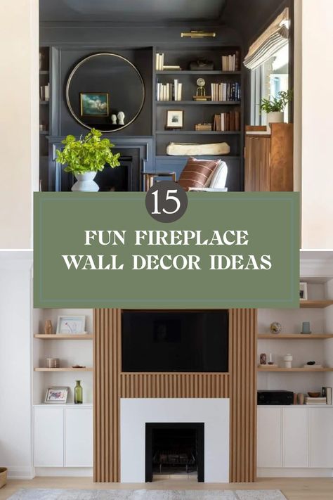 Looking to spruce up your fireplace area? Check out these 15 creative wall decorating ideas next to your fireplace that will add charm and character to your living space. From elegant art displays to quirky shelves and unique wall mounts, you'll find inspiring tips to transform that plain wall into a breathtaking focal point. Discover the magic of colors, textures, and themes that reflect your style while bringing warmth to your home. Let’s make your cozy corner even cozier with stunning ideas you can’t miss! Walls Beside Fireplace, Quirky Shelves, Fireplace Wall Decor Ideas, Fun Fireplace, Beside Fireplace, Fireplace Wall Decor, Fireplace Area, Fancy Mirrors, Wall Decorating Ideas