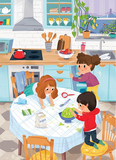 Book Illustration Layout, Book Illustration Design, Illustration Art Kids, Picture Books Illustration, Childrens Books Illustrations, Book Illustration Art, Cute Paintings, Magazines For Kids, Kids Story Books