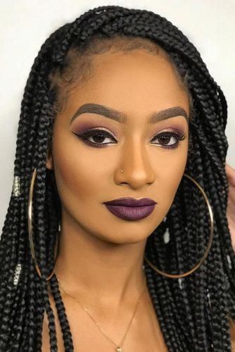 Black Bride Makeup, Bride Makeup Ideas, Winter Make Up, Black Bridal Makeup, Winter Lip Color, Vampy Lips, Wedding Makeup For Brown Eyes, Long Hair Tips, Bronze Makeup