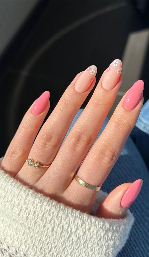 Spring Floral Nails 2024, Nail Inspo Trendy 2024 Spring Almond, Aesthetic Pink Nails, Maximalist Nails, Nails Milky, Nails Coquette, Pale Pink Nails, Coquette Nails, March Nails